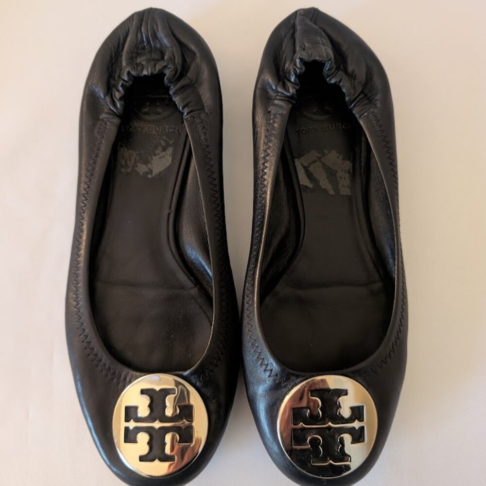 Tory Burch Claire Black Ballet Flats Women Size 7.5